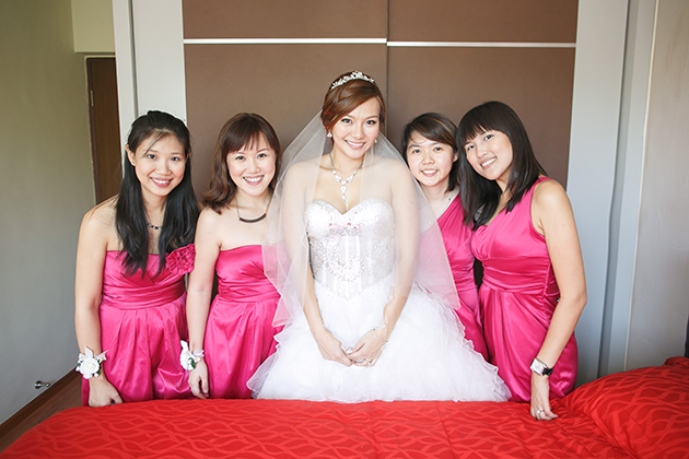 My Bridesmaids in Pink from Occasion Dresses