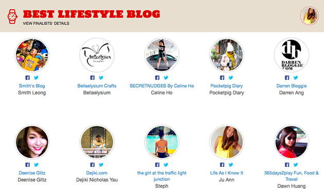Best Lifestyle Blog in the Singapore Blog Awards 2014